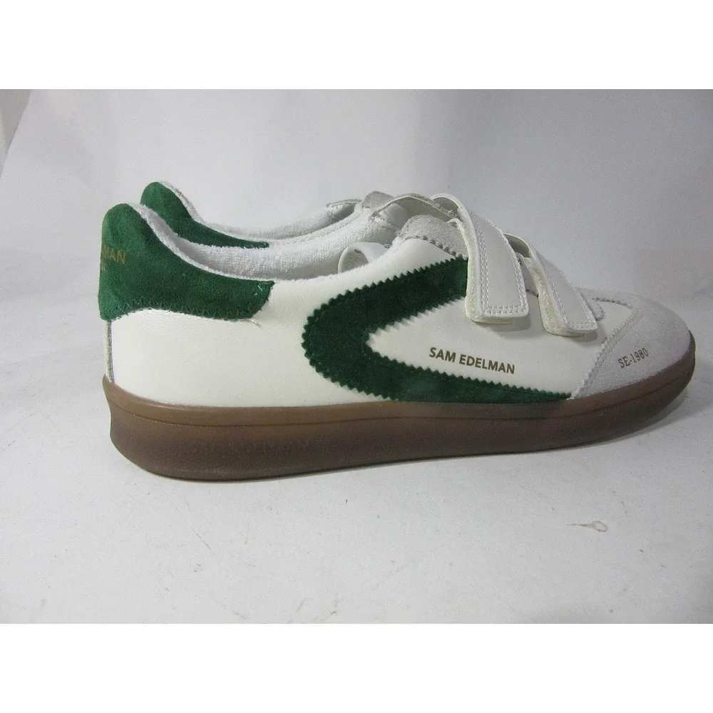 Sam Edelman Shoes Womens US 8.5 M White Green Talia Adjustable Strap Sneakers